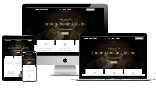 Junoon Indian Restaurant - Website Design Services