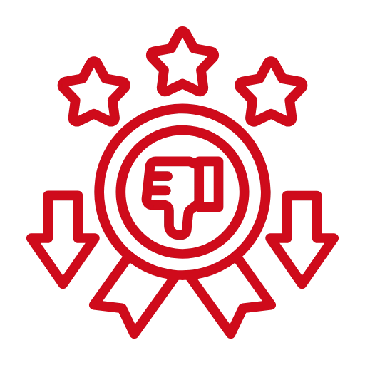 Weak online reputation or lack of guest reviews icon - Digital Marketing Company for Hotels in Amritsar
